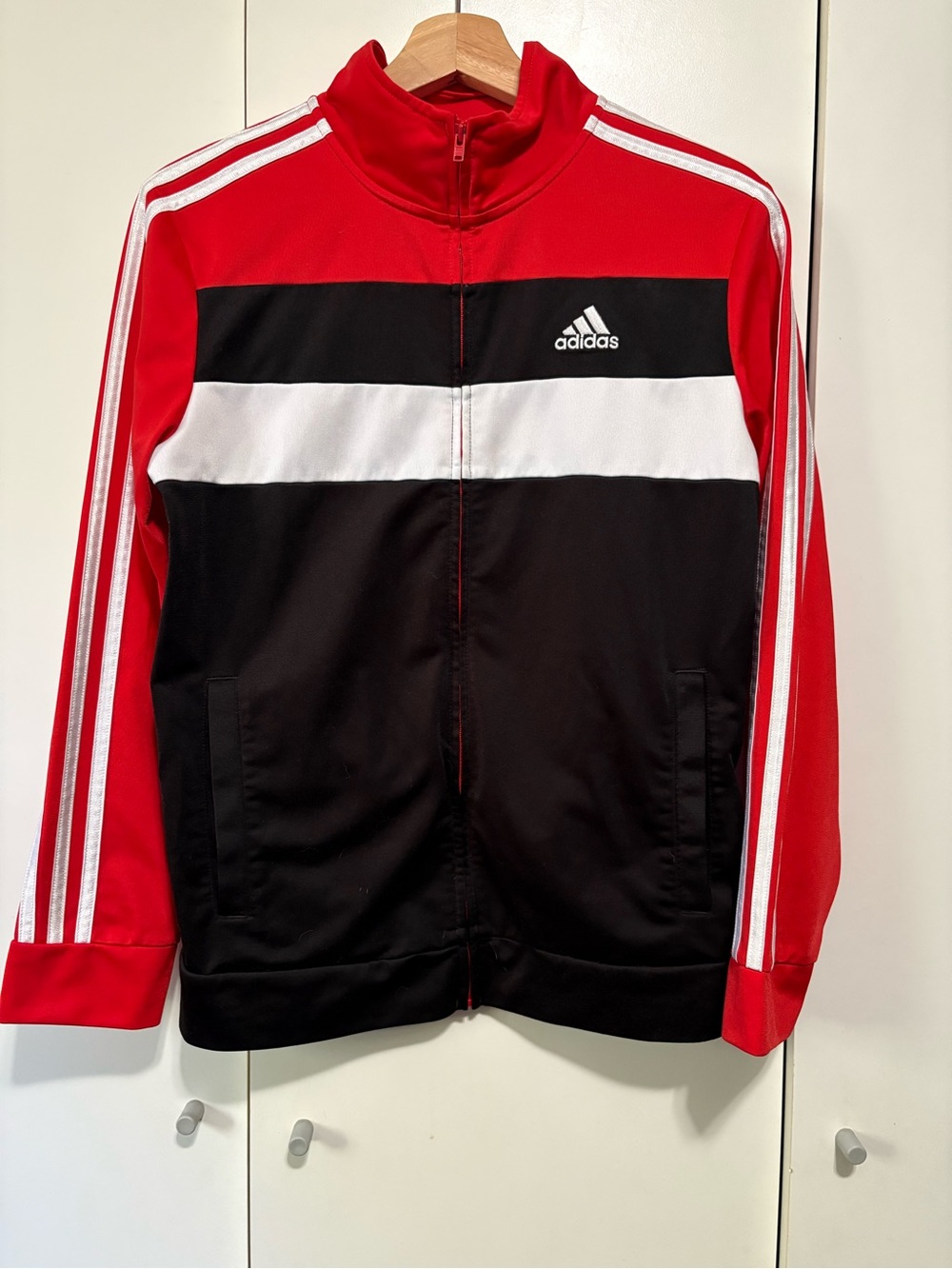 adidas Red Track Jacket with White Logo
